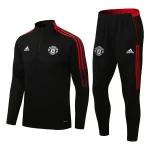 Manchester United 2021-22 Half-Zip Tracksuit Black