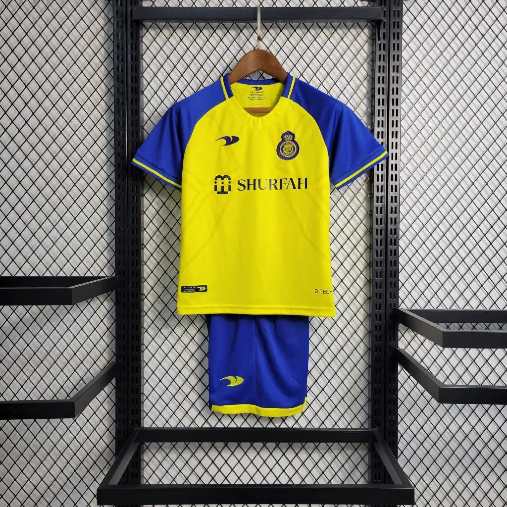 Al-Nassr 2022/23 Home Kids Jersey And Shorts Kit