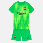 Barcelona 2021/22 Goalkeeper Kids Jersey And Shorts Kit