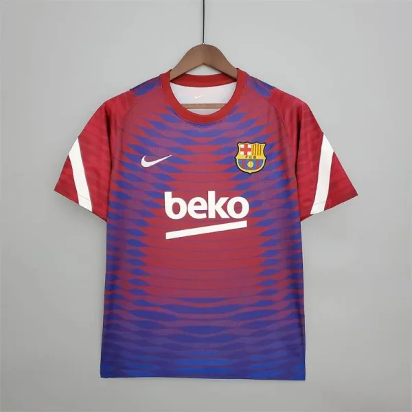 Barcelona 2021/22 Pre-Match Training Jersey Red And Blue