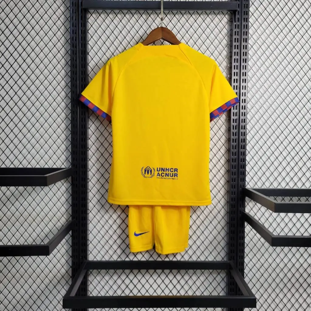 Barcelona 2022/23 4th Away Kids Jersey And Shorts Kit