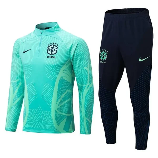 Brazil 2022-23 Half-zip Tracksuit Green