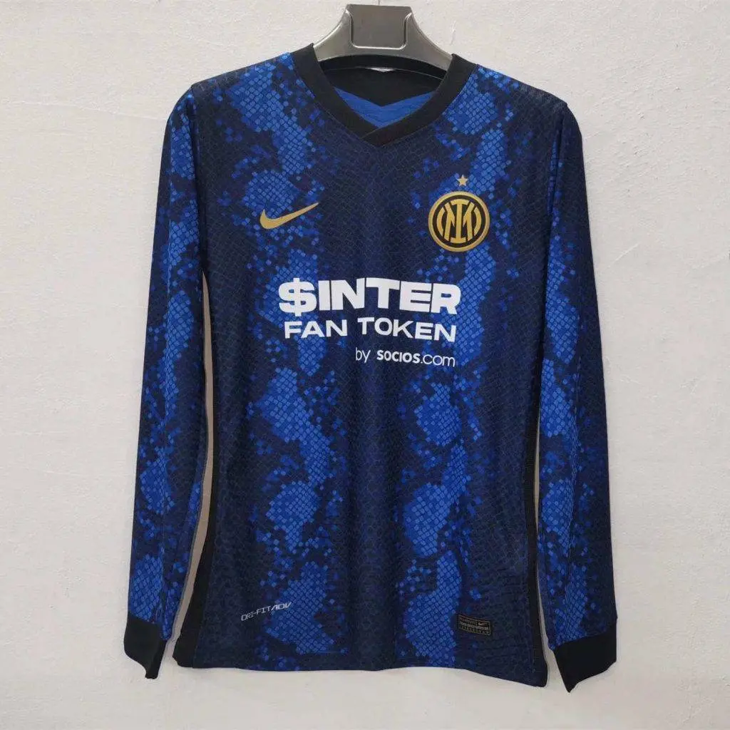 Inter Milan 2021/22 Home Long Sleeves Player Version Jersey