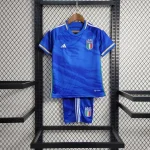 Italy 2023/24 Home Kids Jersey And Shorts Kit