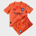 Manchester City 2022/23 Goalkeeper Kids Jersey And Shorts Kit