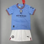 Manchester City 2022/23 Home Kids Jersey And Shorts Kit