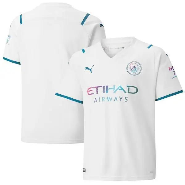 Manchester City Puma Youth 2021/22 Away Replica Jersey - White