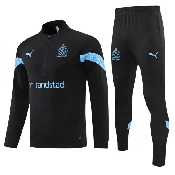 Olympique Marseille 2022-23 Half-zip Tracksuit Black