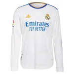 Real Madrid 2021 Home Authentic Patch Long Sleeve Jersey - White