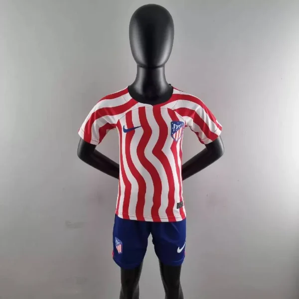 Atletico Madrid 2022/23 Home Kids Jersey And Shorts Kit