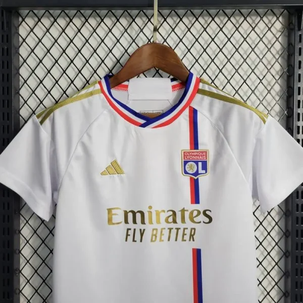 Olympique Lyonnais 2023/24 Home Kids Jersey And Shorts Kit