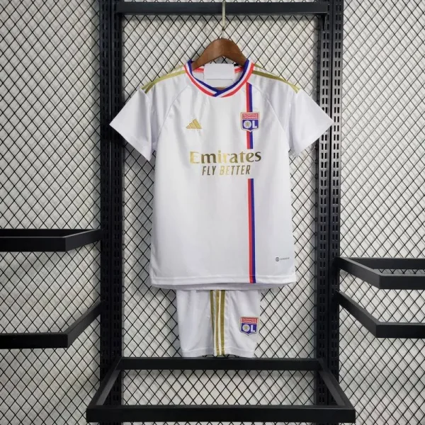 Olympique Lyonnais 2023/24 Home Kids Jersey And Shorts Kit