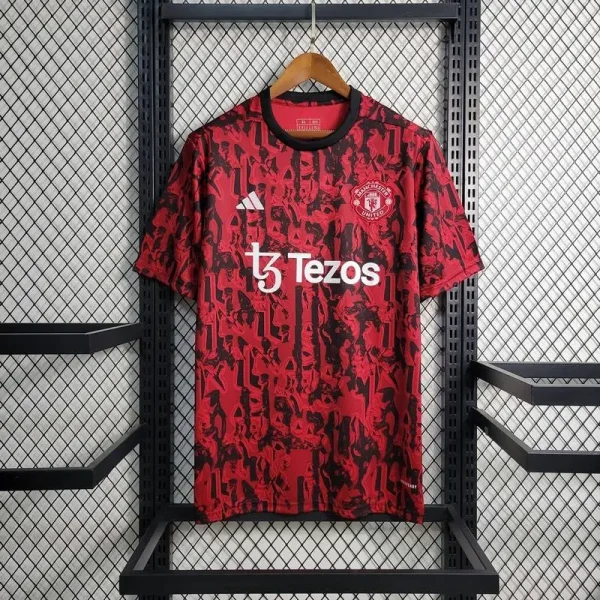 Manchester United 2023/24 Pre-Match Training Jersey Red Black