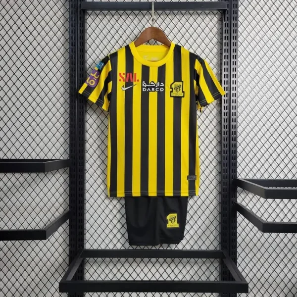 Al-Ittihad FC 2023/24 Home Kids Jersey And Shorts Kit