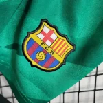 Barcelona 2023/24 Green Goalkeeper Kids Jersey And Shorts Kit