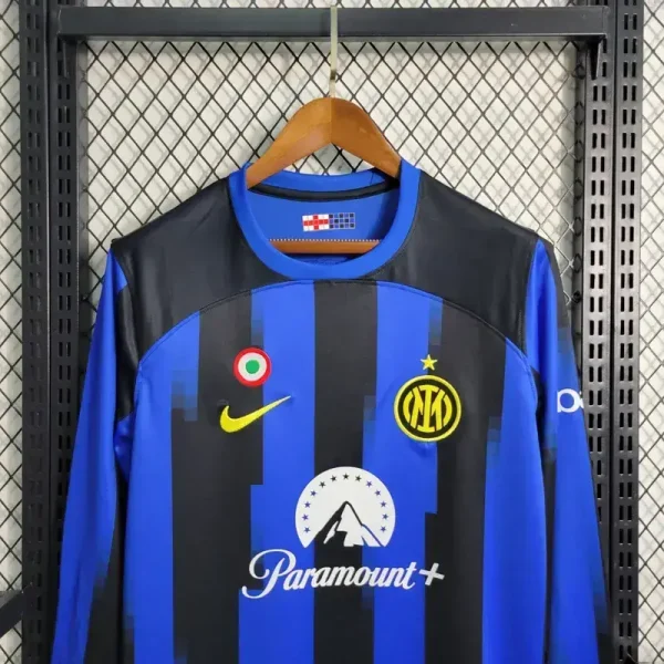 Inter Milan 2023/24 Home Long Sleeves Jersey With AD