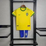 Brazil 1998 Home Kids Jersey And Shorts Kit