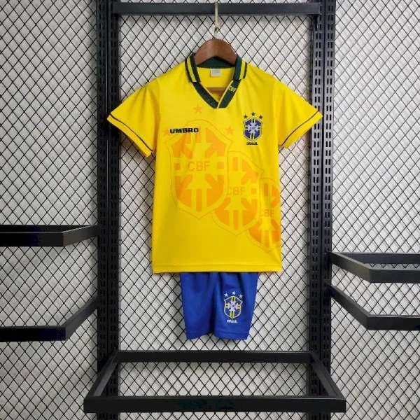 Brazil 1994 Home Kids Jersey And Shorts Kit