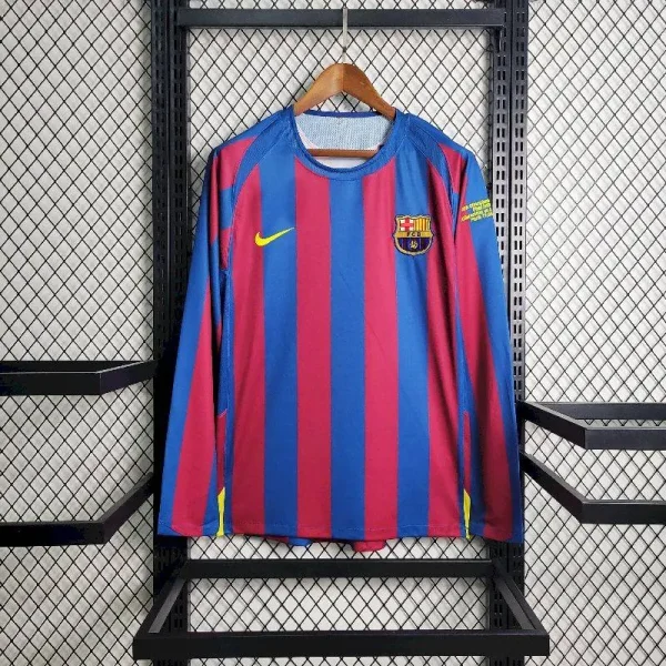 Barcelona 2005/2006 Home UCL Edition Long Sleeves Retro Jersey