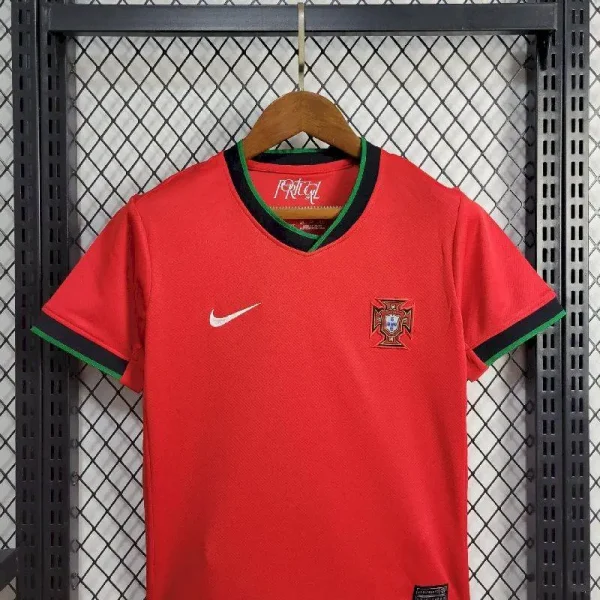 Portugal 2024/25 Euro Home Kids Jersey And Shorts Kit